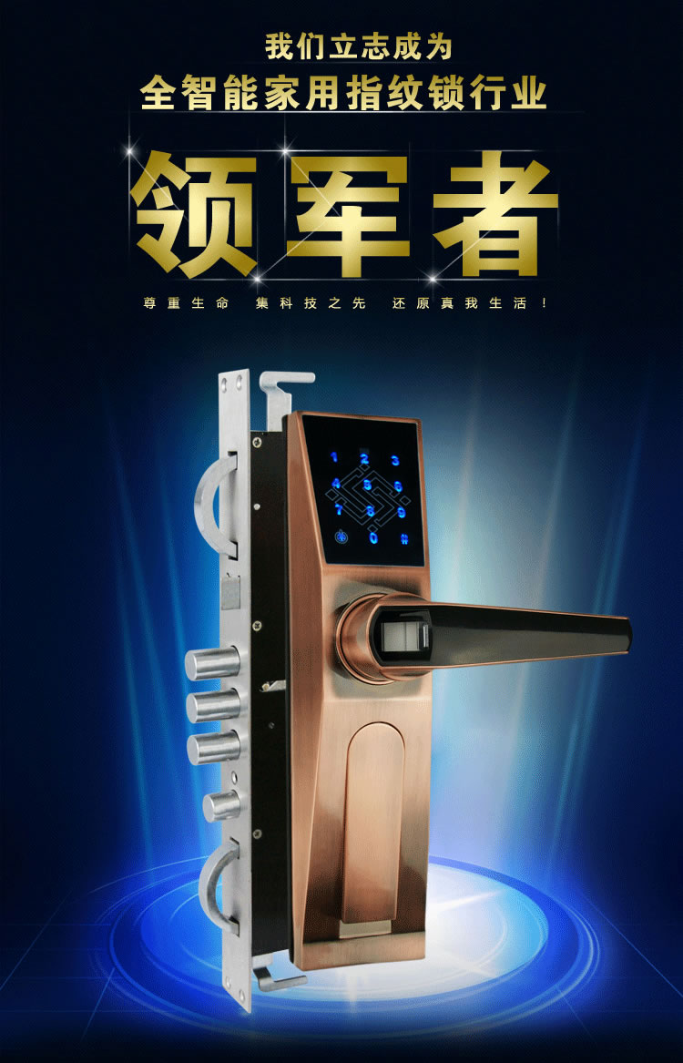 中国结智能锁 智能指纹锁智能报警功能