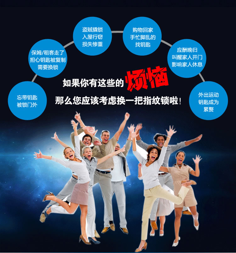 中国结智能锁 智能指纹锁智能报警功能
