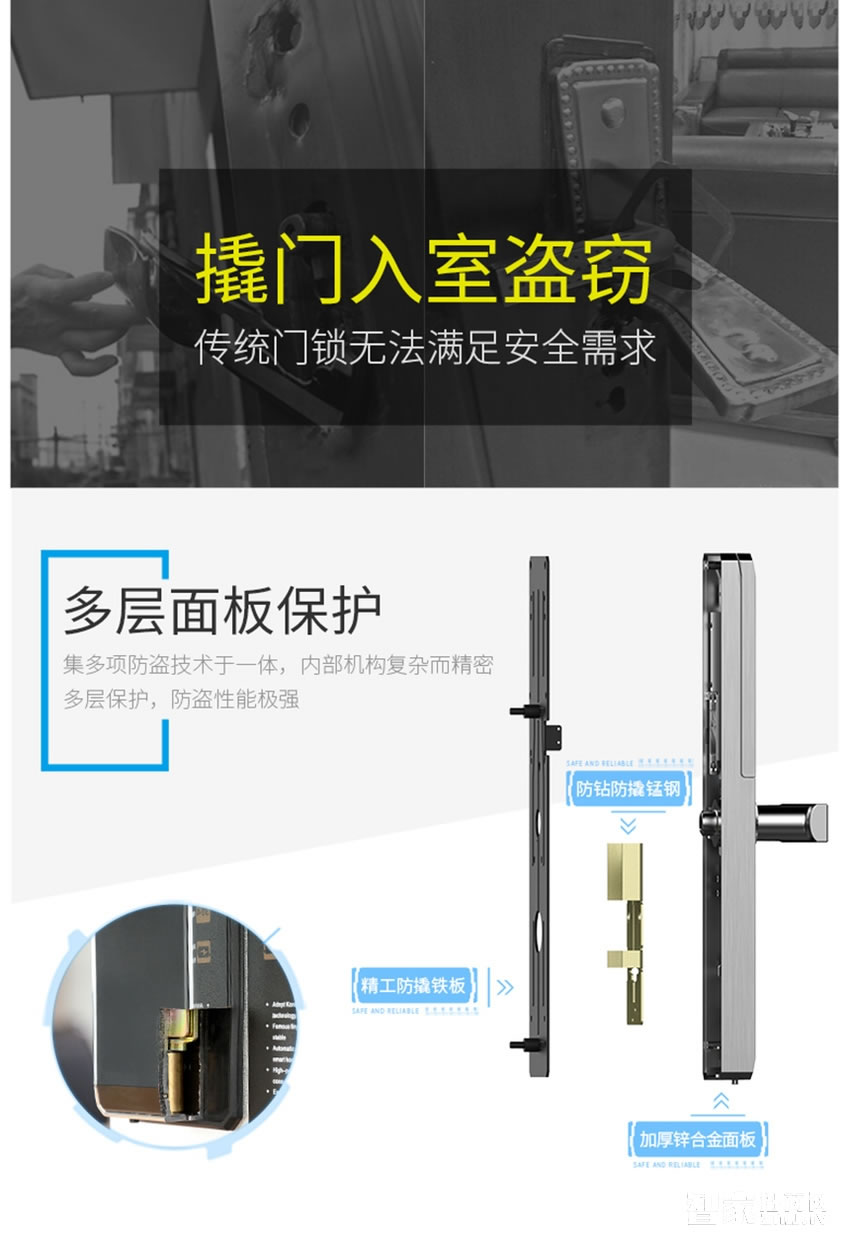 科裕电子密码锁 公寓防猫眼指纹锁