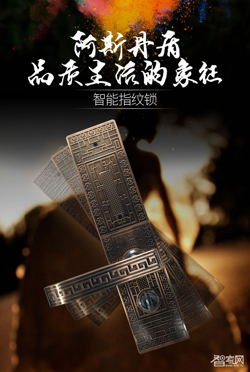 阿斯丹盾复古滑盖智能锁 别墅指纹密码锁