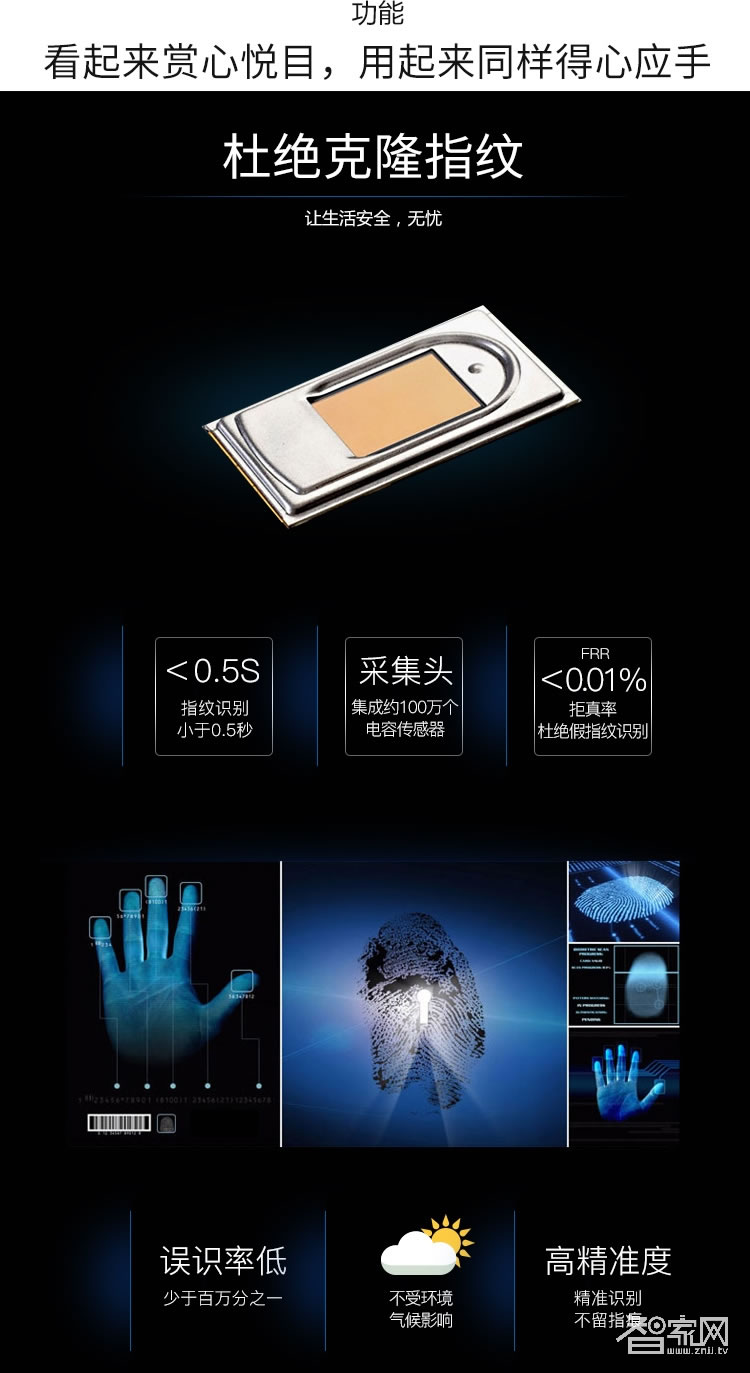 阿斯丹盾电子密码锁 智能指纹锁 上提反锁