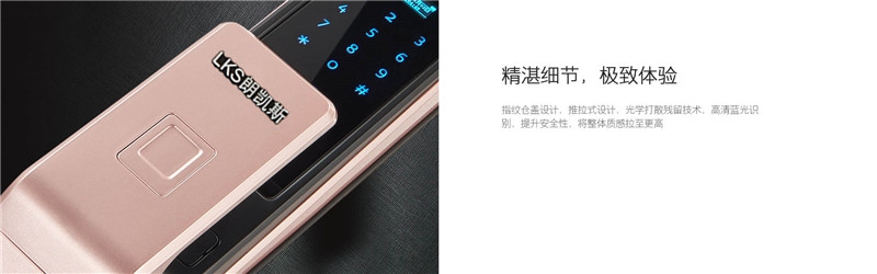 朗凯斯推拉式全自动智能锁 智能防盗指纹锁