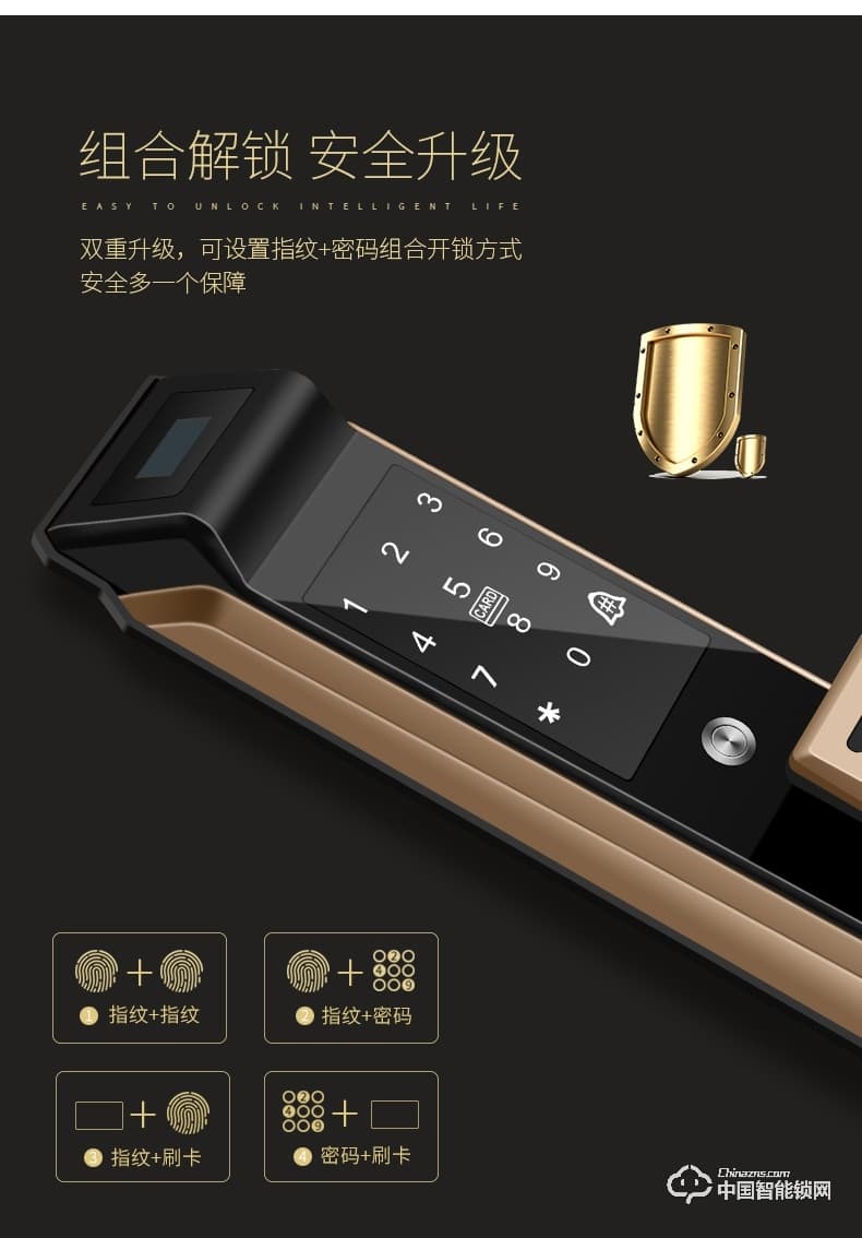 梵格尔智能指纹密码锁 家用防盗门 全自动电子锁 刷卡锁