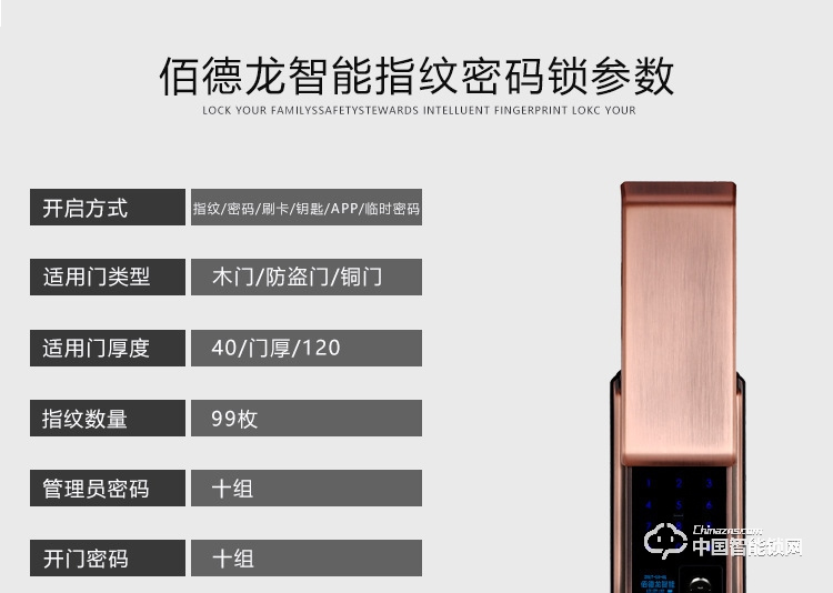 梵格尔指纹锁 防盗门智能锁密码刷卡电子锁