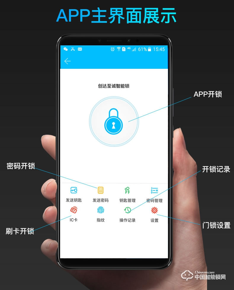 创达至诚指纹锁 酒店公寓智能锁 蓝牙酒店智能锁