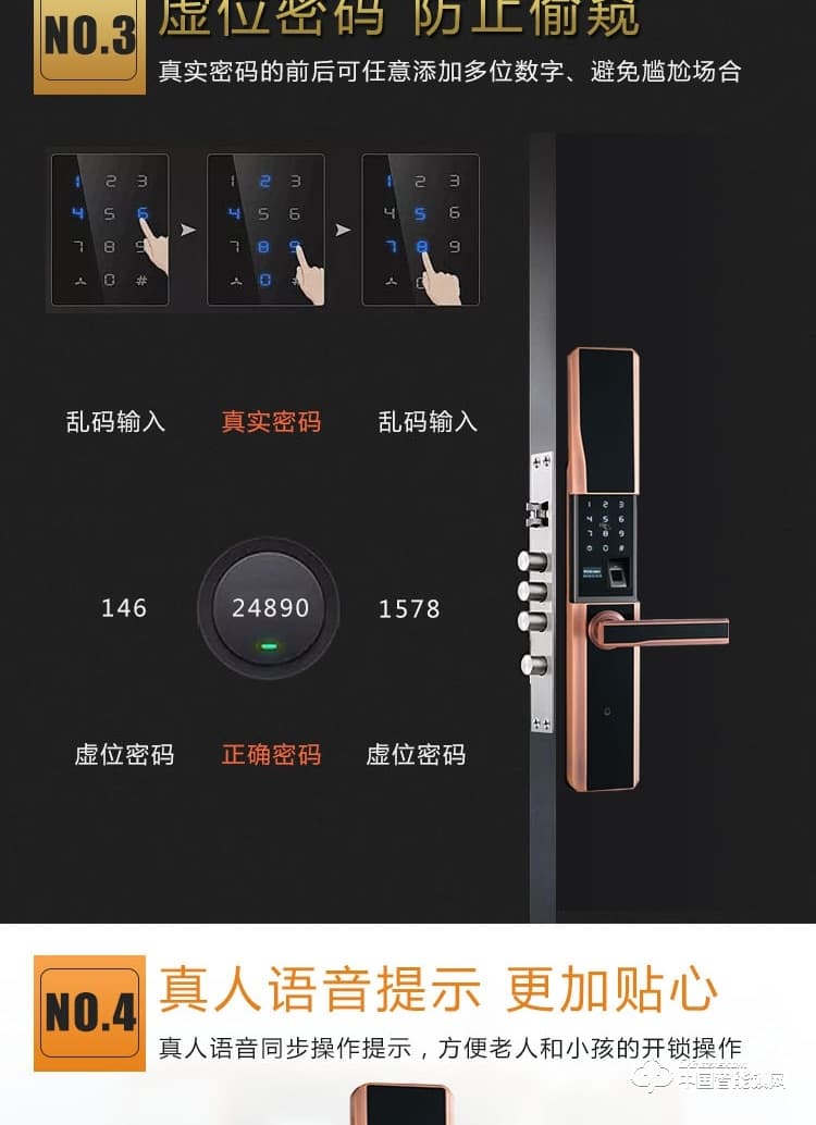 普利多智能锁 滑盖指纹锁 防盗门密码锁