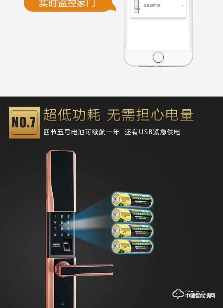 普利多智能锁 滑盖指纹锁 防盗门密码锁