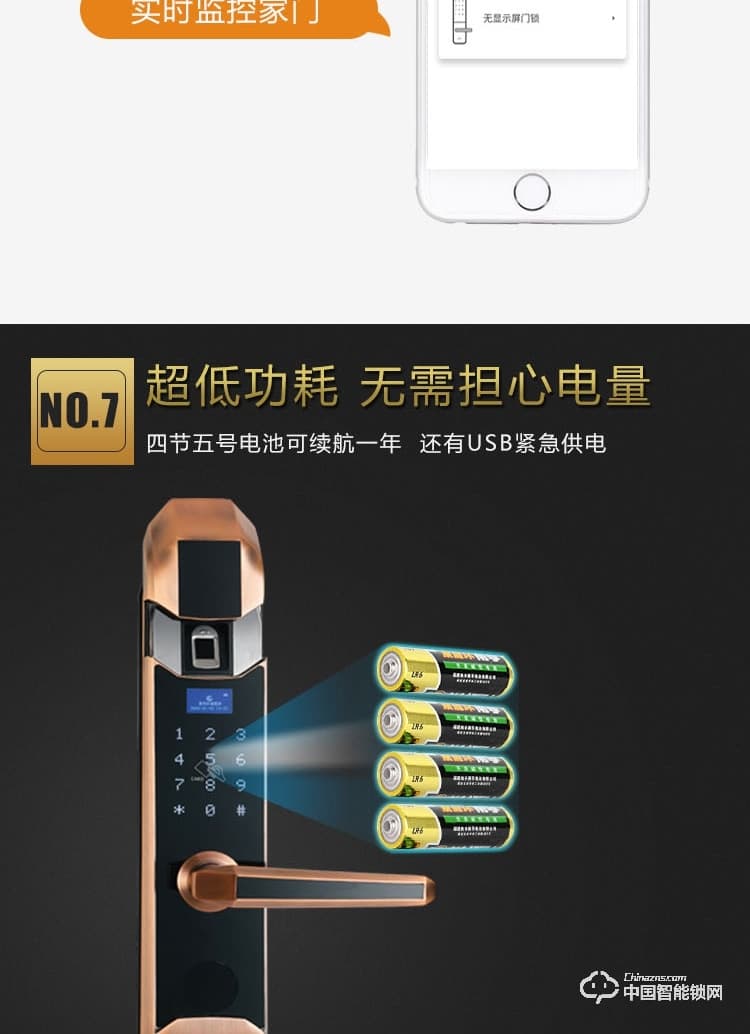 普利多智能锁 小滑盖指纹锁 防盗门智能锁