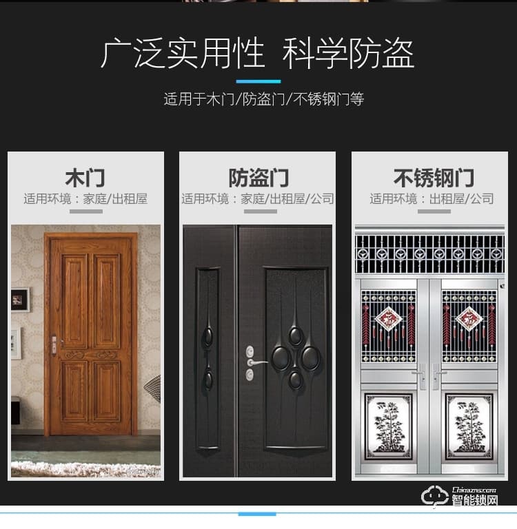 中霸智能锁 Z87智能指纹锁密码锁刷卡锁