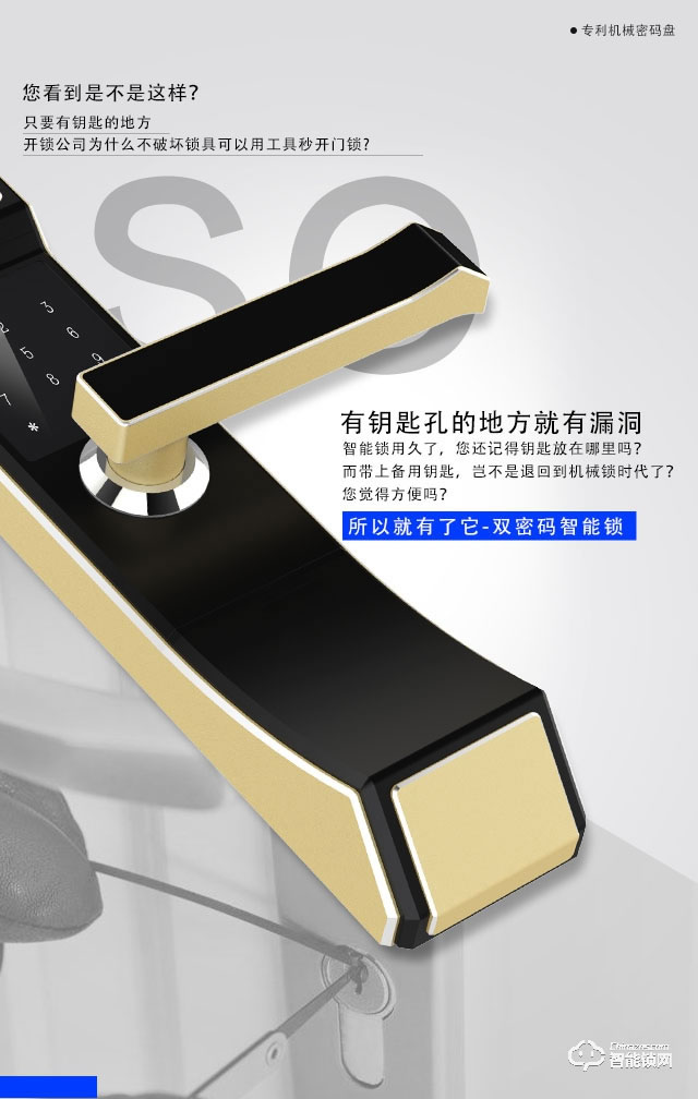 揽搏挽智能锁 LBW7双密码智能锁