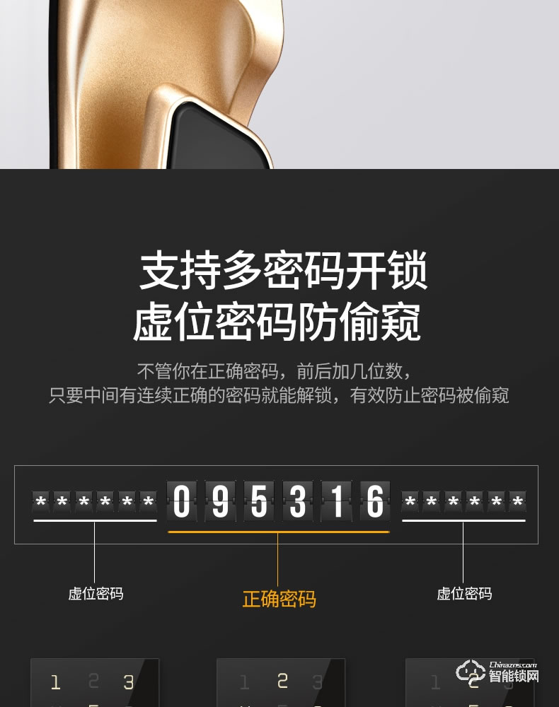 戈德仕智能锁 全自动密码指纹锁