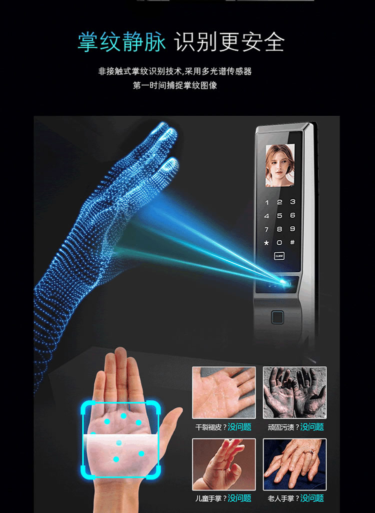 皇家金盾智能锁 R30人脸识别锁全自动智能锁