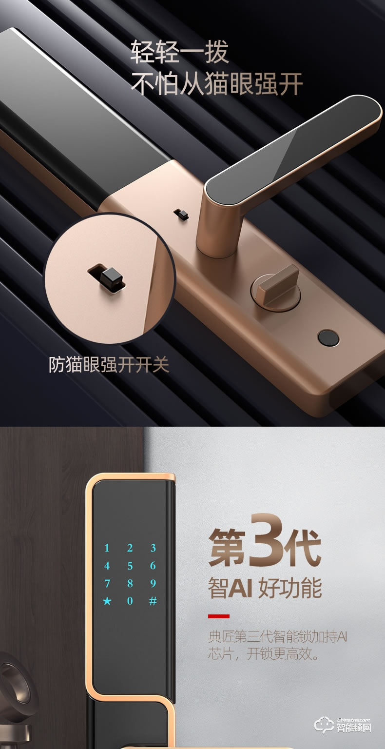 典匠智能锁 D5家用防盗门密码锁感应锁