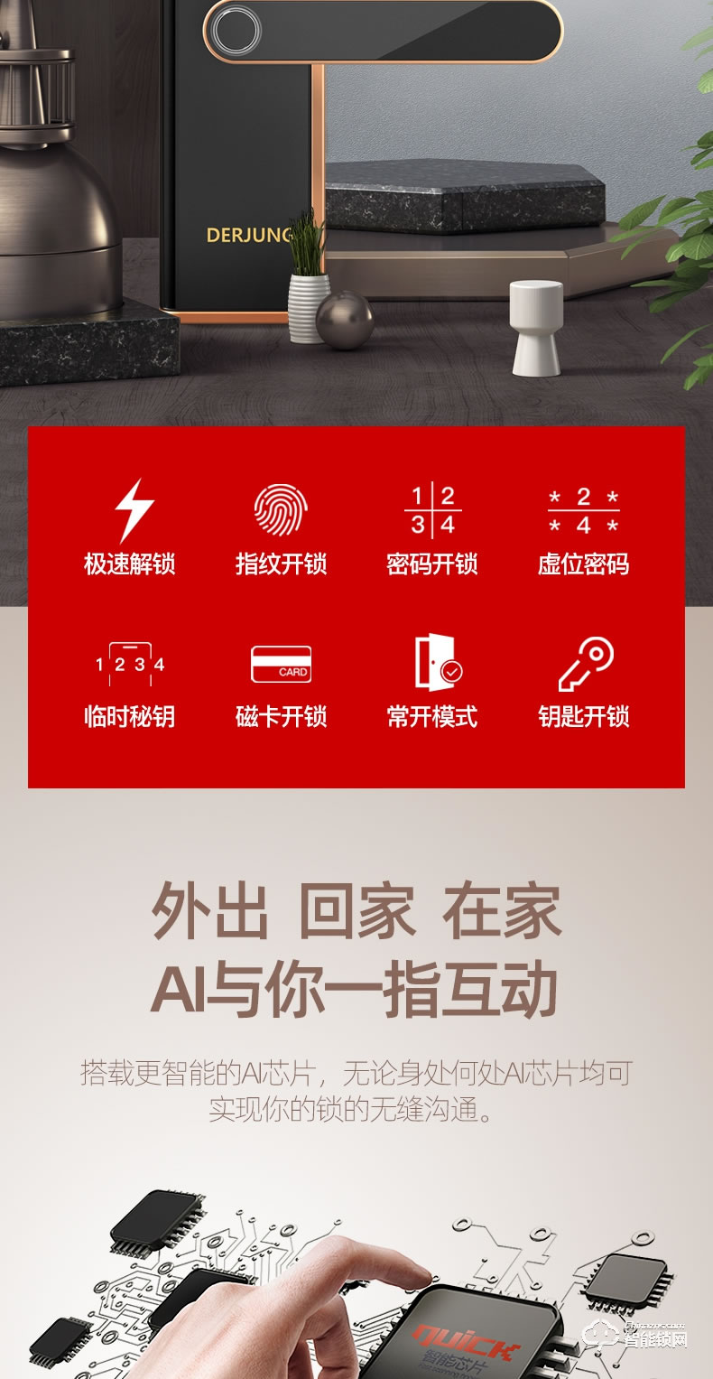 典匠智能锁 D5家用防盗门密码锁感应锁