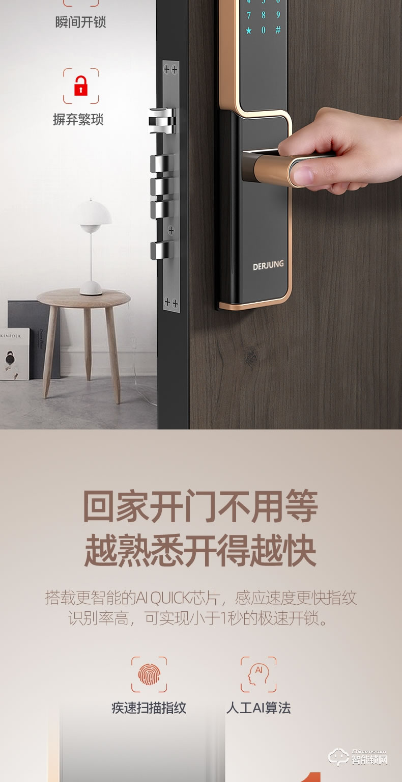 典匠智能锁 D5家用防盗门密码锁感应锁