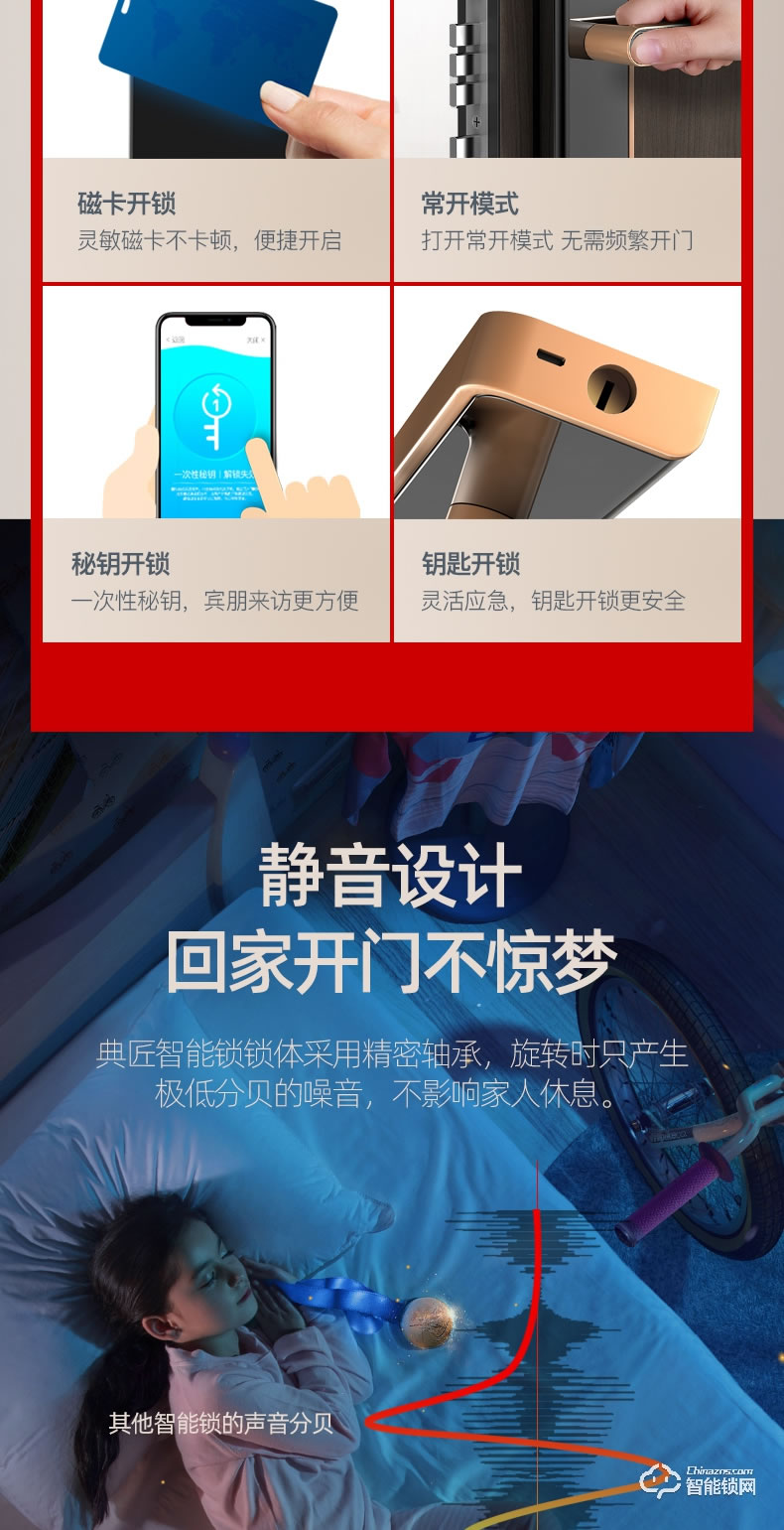 典匠智能锁 D5家用防盗门密码锁感应锁