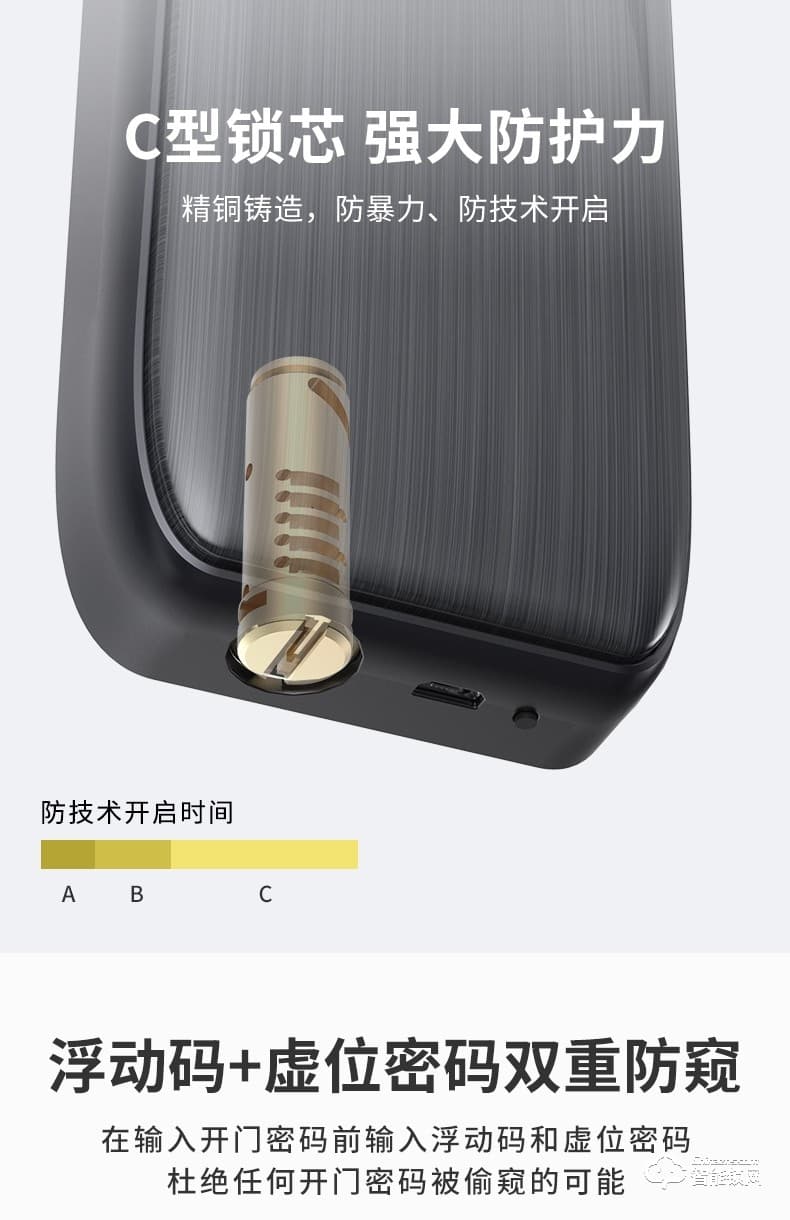 金指码智能锁 K21一握开家用防盗门密码锁
