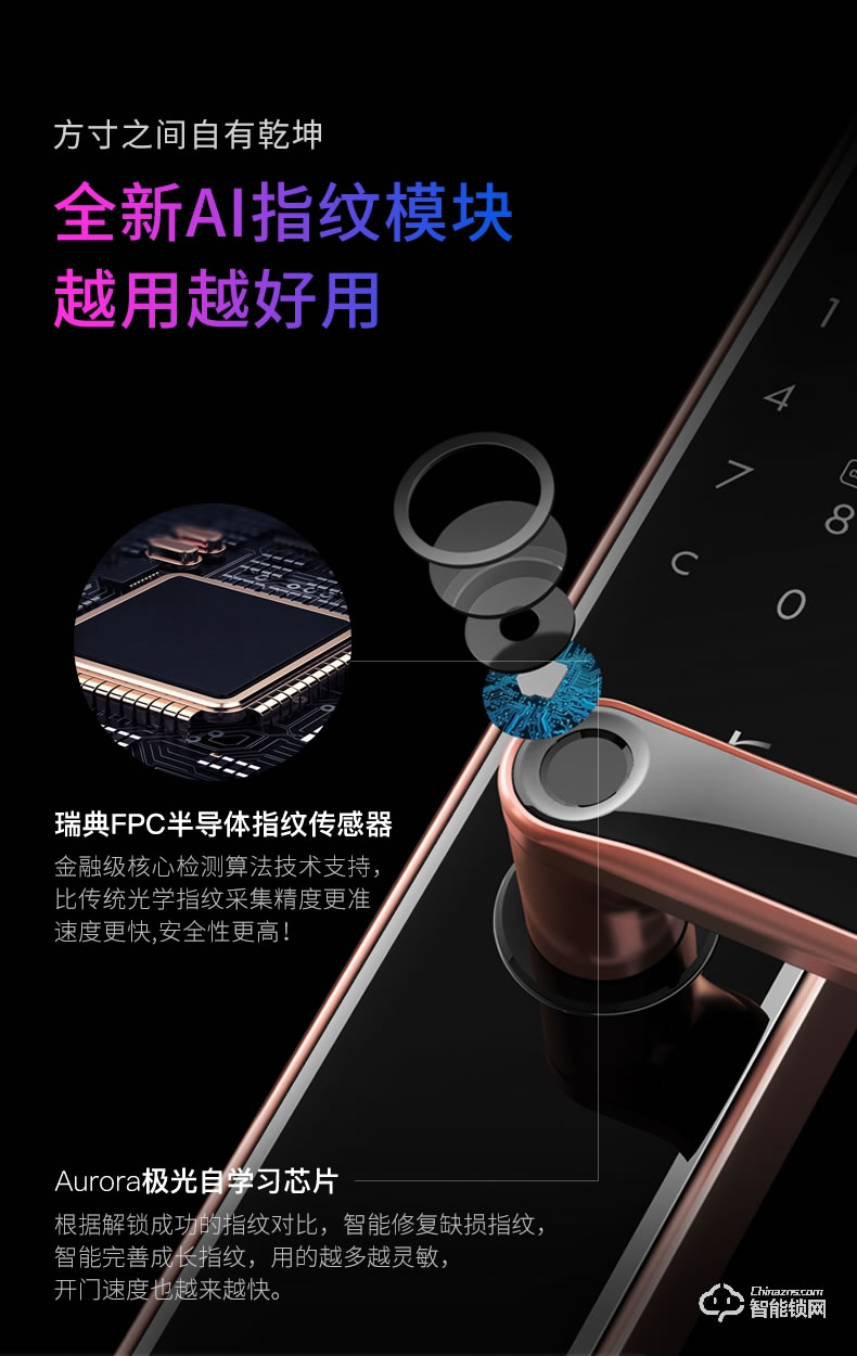 金指码智能锁 SK1一握开家用磁卡锁密码锁
