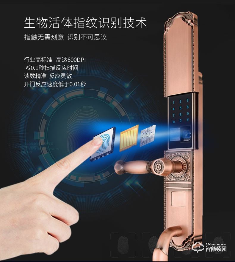 盾豹智能锁 D-WZ1豪华别墅门指纹锁