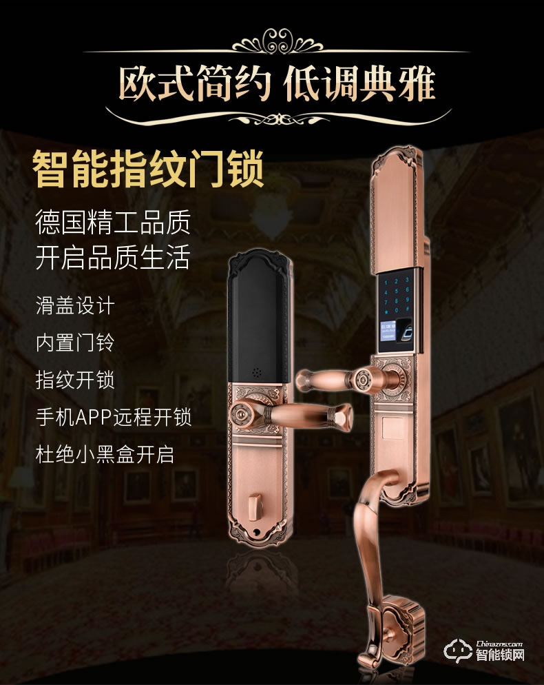 盾豹智能锁 D-WZ1豪华别墅门指纹锁