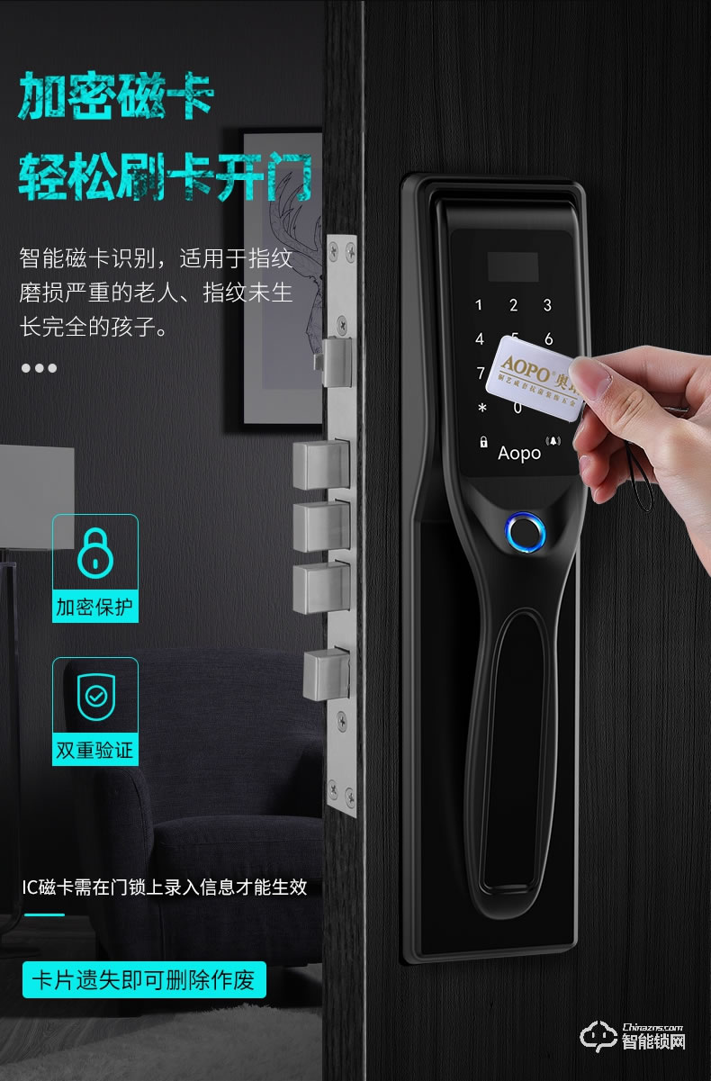 奥珀智能锁 A6全自动指纹锁防盗门锁