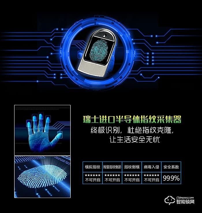 雅尼斯智能锁 818A指纹密码防盗锁