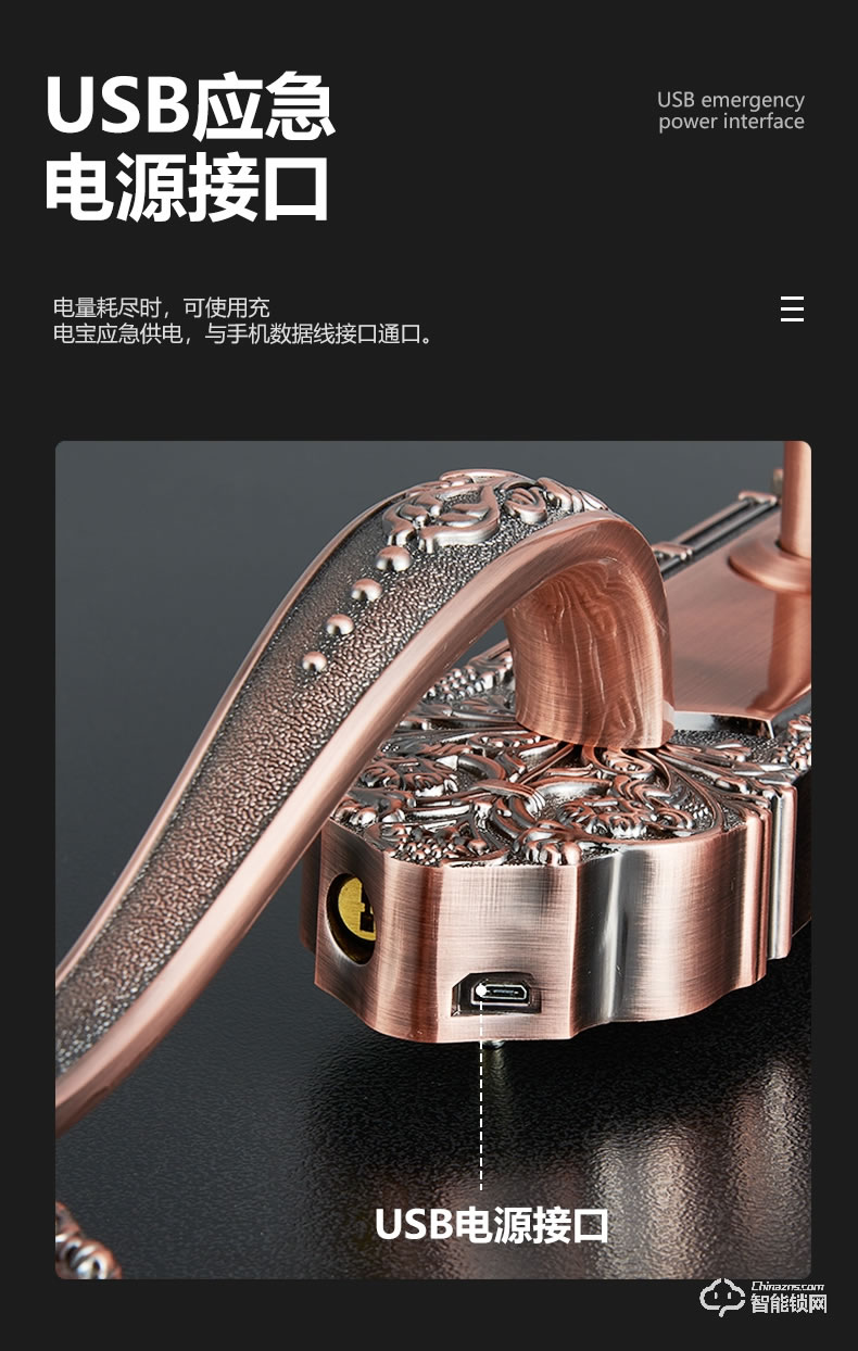 银驰双开门别墅指纹锁 半导体识别拒绝假指纹