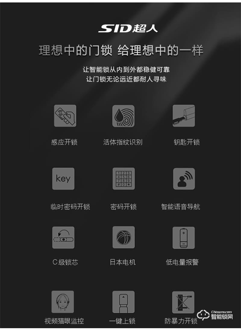 超人智能锁Q3-M 可视猫眼智能锁