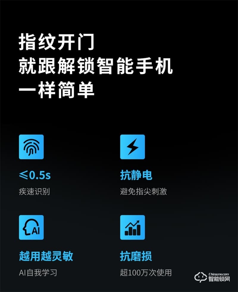 凯迪仕K20-W 全自动指纹锁家用防盗门智能门锁