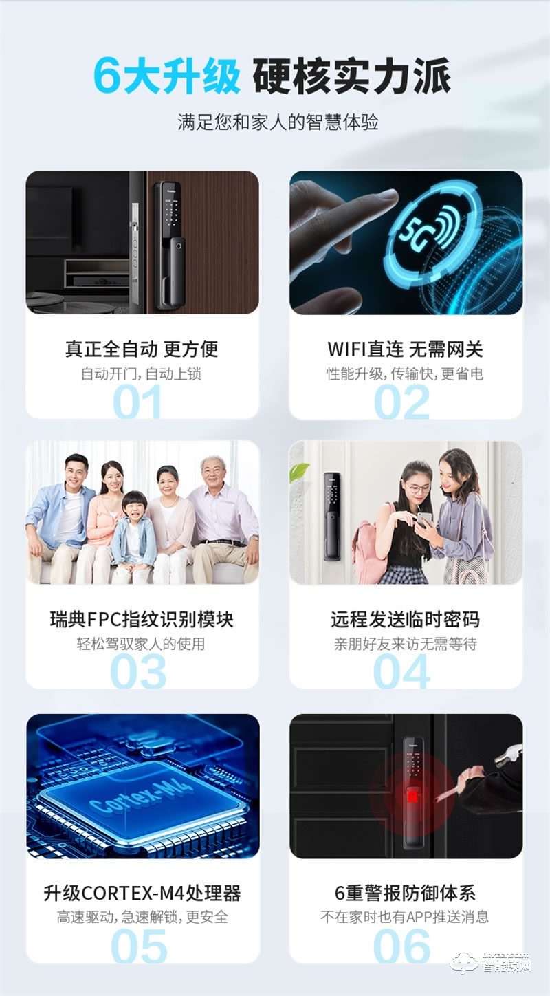 凯迪仕X200指纹锁家用防盗门密码锁门锁