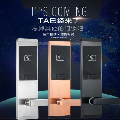 创达至诚指纹锁 超簿款酒店智能门锁 酒店防盗智能刷卡锁