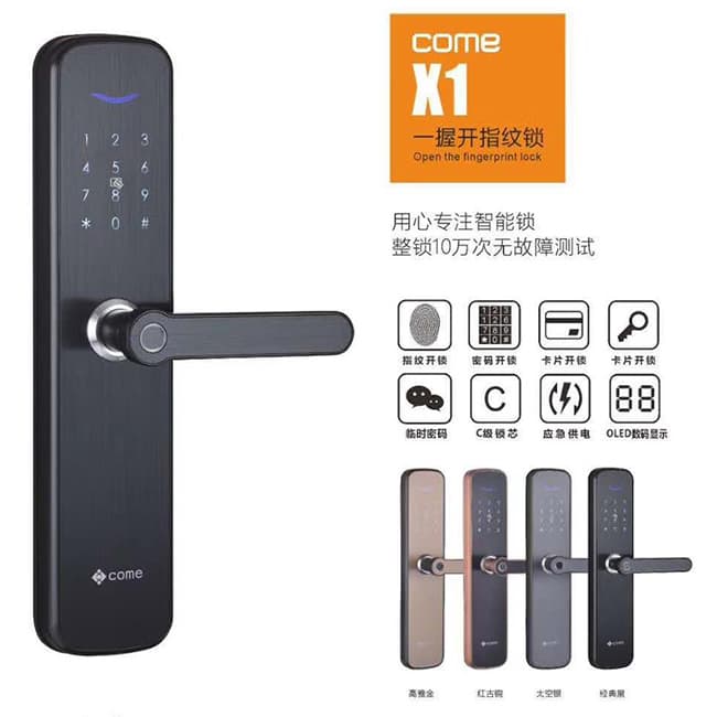 罗威纳智能锁 X1时尚直板智能密码锁