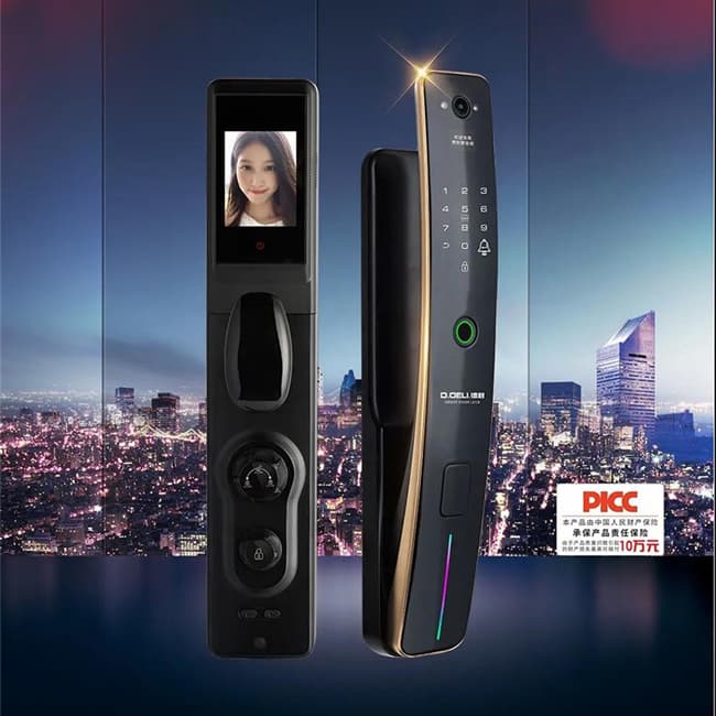 德利智能锁 DZ010A全自动可视猫眼安防指纹锁